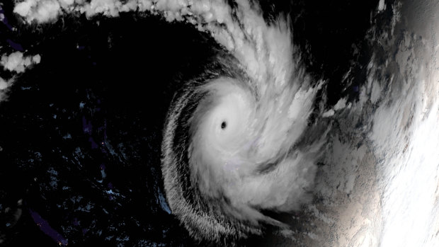 Satellite image of Category 5 Cyclone Yasa.