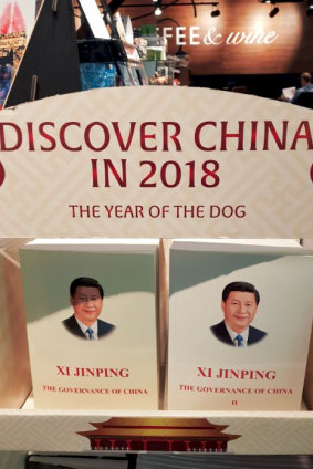 The works of Chinese President Xi Jinping translated and put on sale at a Sydney airport.