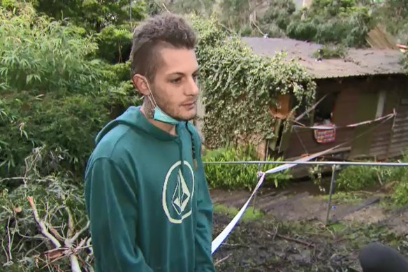 Josh O'Connell rescued his neighbour after a tree fell through her house in Belgrave.
