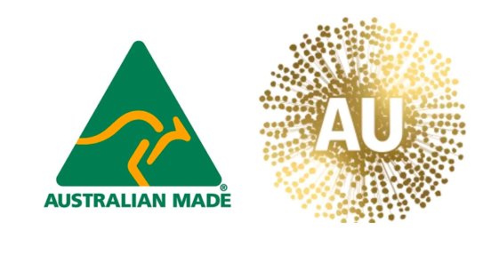 The green and gold kangaroo (left) and the new Australian Made logo approved by Trade Minister Simon Birmingham.