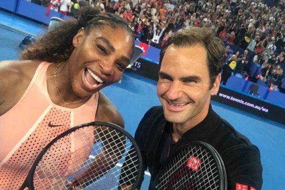 Roger Federer's selfie of him and Serena Williams at the Hopman Cup.