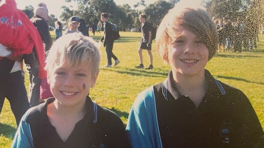 Jai and Caleb Serong (right) as kids.