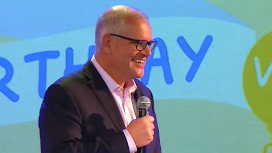 Scott Morrison delivers a sermon at Victory Life Centre in Perth.