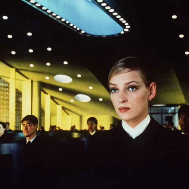 The 1997 film Gattaca imagines a future class divide between the enhanced (as played by Uma Thurman) and the unenhanced.