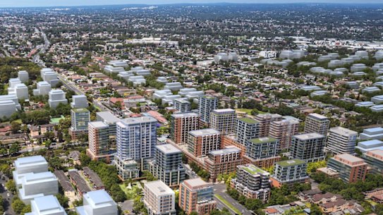 An artist’s impression of future Wiley Park from Canterbury-Bankstown City Councils transport-oriented development alternative proposal. 