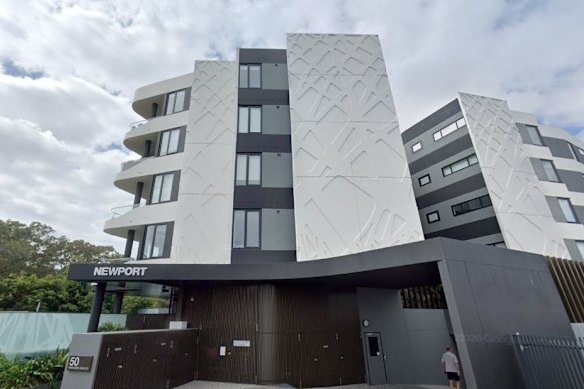 The apartment complex in the Brisbane suburb of Hamilton.