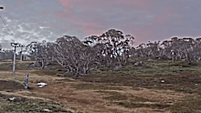 Small patches of snow on the ground at Perisher's Happy Valley.