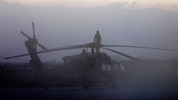 Australian SAS Soldiers on patrol near Bagram Afghanistan, September 2002
