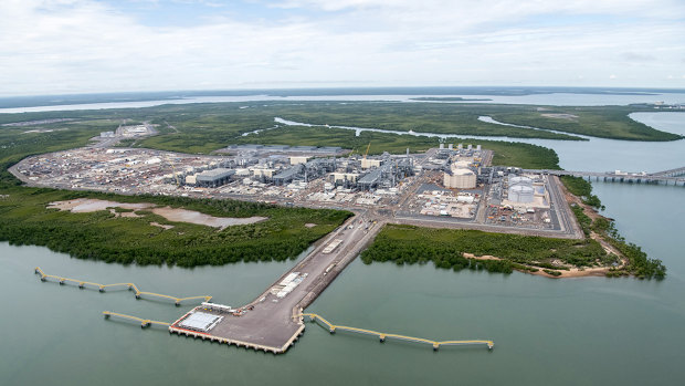 Aerial View of the Ichthys LNG Project at Bladin Point.
