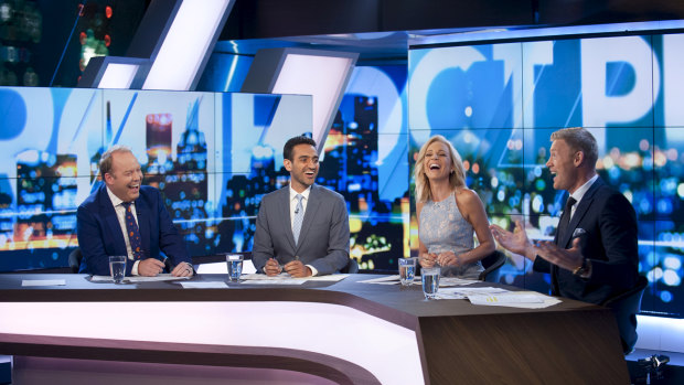 Waleed Aly with his co-hosts on Ten's panel show.