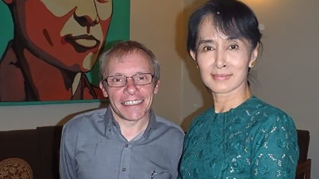 Sean Turnell with Aung San Suu Kyi before the military coup.