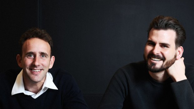 Flare co-founders from left: Dan Cohen, James Windon, are partnering with MYOB. 