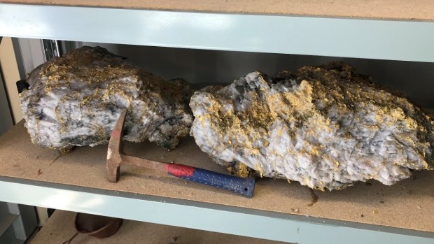 Two specimen stones - weighing 95kg and 69kg - recovered from the Beta Hunt mine. 