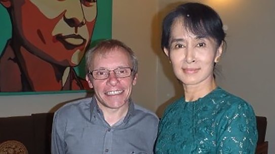Sean Turnell with Aung San Suu Kyi.