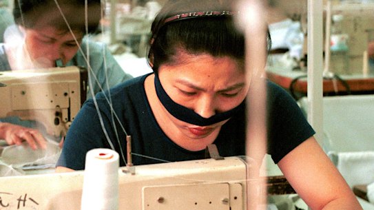 A garment factory in Hanoi. US tariffs on China's exports are causing manufacturers to relocate to other Pacific Rim economies like Vietnam.