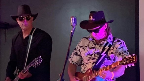 Max Pistols and Tommy Grules, of the Starwoods, played at the Avalon Bowlo on December 13.