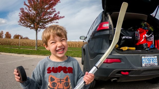 Mason Rupke, 4, became a viral sensation after his dad put a microphone on him at ice hockey training.
