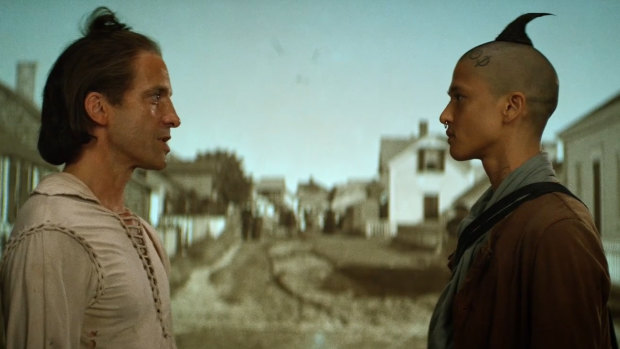Ishmael (Thomas Wodianka) and Queequeg (Tosh Basco) in Wu Tsang's Moby Dick. 