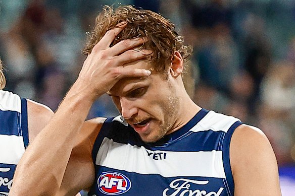 Geelong’s Jake Kolodjashnij, pictured in April, has identified himself as the player involved in the agreement.