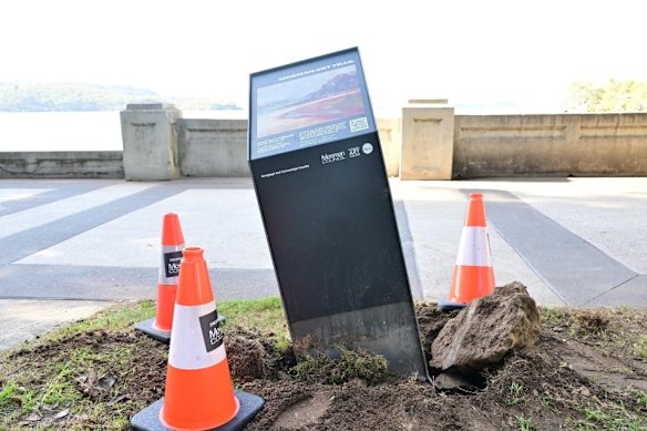 Public artwork was left damaged during the event