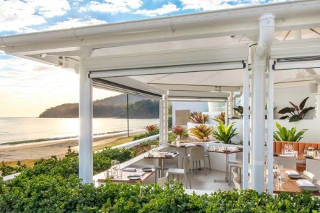 Season restaurant overlooks the beach at Noosa.