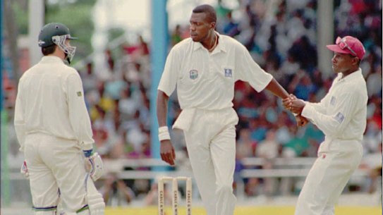 Steve Waugh and Curtly Ambrose's confrontation in the West Indies in 1995.