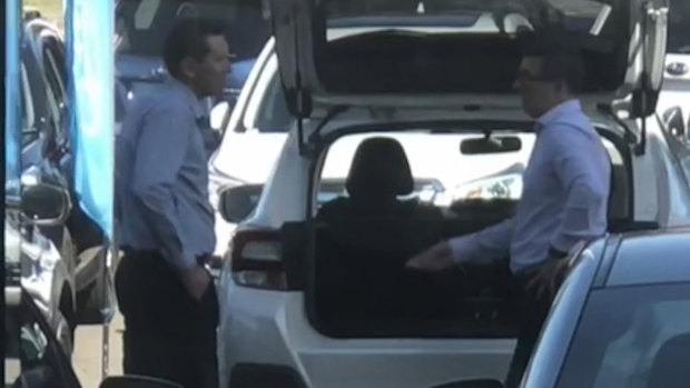 Andrew Antoniolli (right) pictured during the encounter with Troy Dobinson.