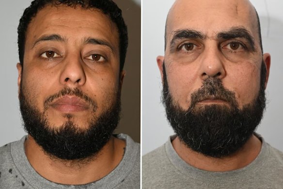 Walid Saadaoui, left, and Amar Hussein were found guilty of plotting to kill hundreds in an Islamic State-inspired attack targeting the Jewish community in England.