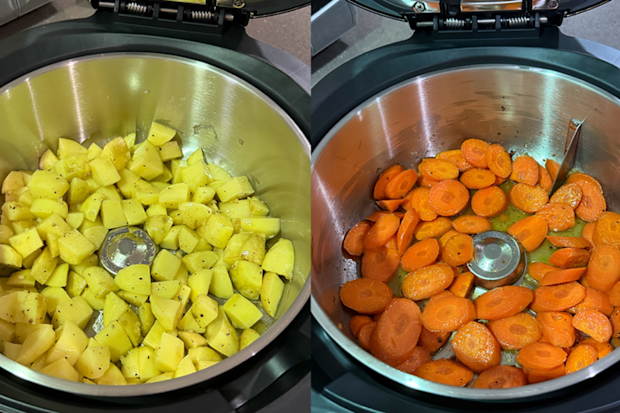 Food cooking in Kleva spin crisp air fryer 