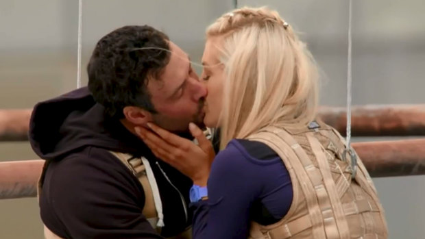Bachelorette Ali Oetjen gets her first kiss, with 31-year-old Charlie. 