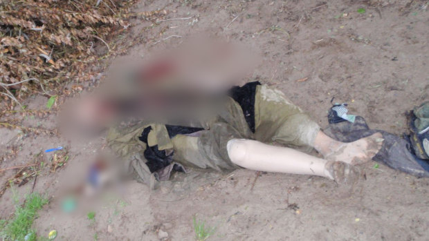 This man, whose right leg is prosthetic, was among Afghans killed in 2009 in incident that involved alleged war crime. We have chosen to blur the image.