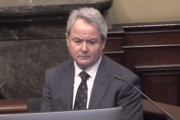 Former Liverpool Council chief executive Dr Eddie Jackson appears at the Office of Local Government inquiry on Friday.