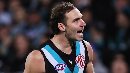 Port Adelaide’s Jeremy Finlayson.