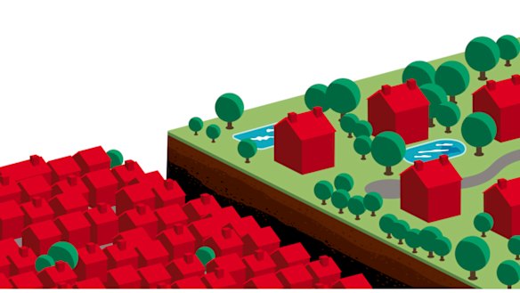 There is a striking spatial dimension to income inequality in big cities. Illustration: Matt Davidson
