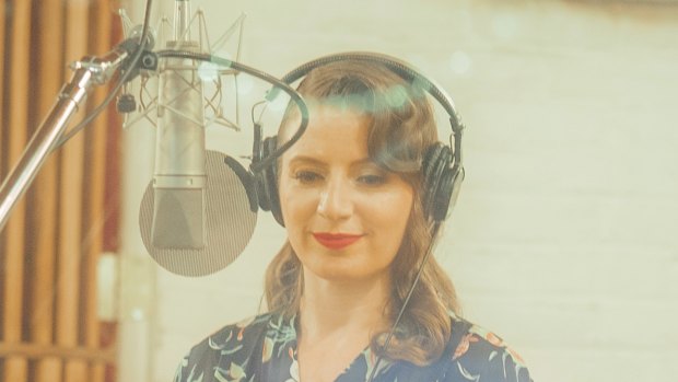 Jazz musician Gemma Sherry in the studio