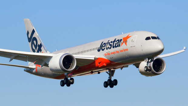 A Jetstar 787, similar to the one pictured, suffered engine problems while on descent into Osaka on Friday.