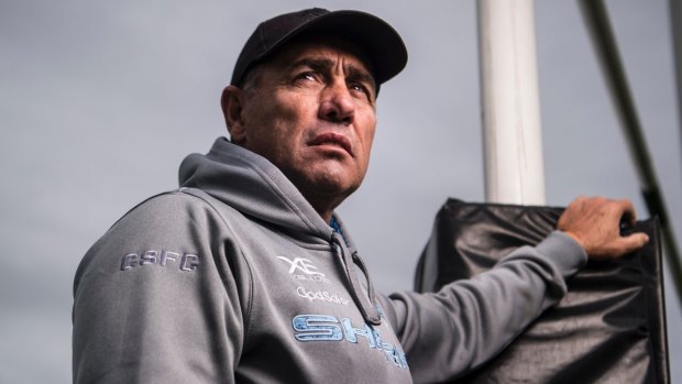Deregistered: Sharks coach Shane Flanagan worked behind the scenes for the club in 2014 despite being banned