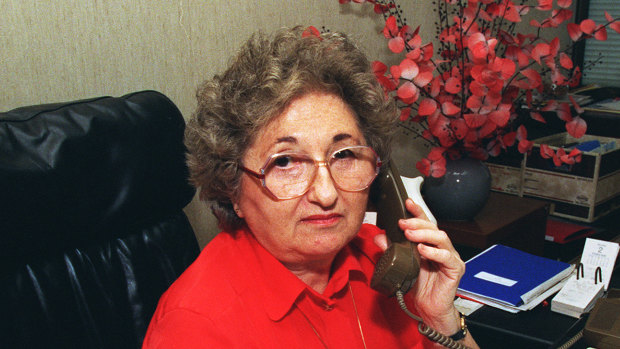 Millie Phillips at her Kent Street office in the 1990s.