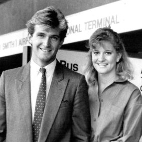 Former Olympic swimmer Mark Kerry and his wife Lynda pictured in 1984.