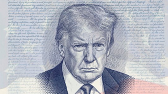 A rendering provided by the State Department shows an example of the limited release commemorative US “Trump” passports that the department is preparing in honour of America’s 250th birthday.