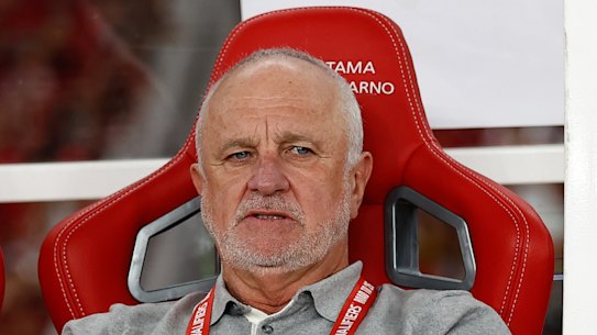 Graham Arnold deals with more dejection against Indonesia from the dugout in Jakarta.