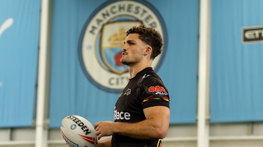 Nathan Cleary at Manchester City’s training complex.