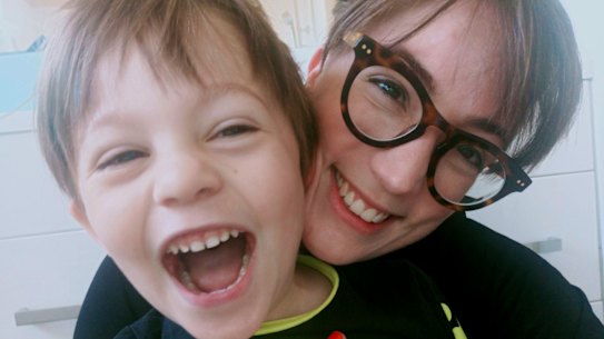 Four-year-old Patrick Levine, pictured with his mother Allie, attends childcare at Hartnett House.