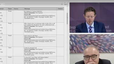Somyurek is shown a series of text messages.