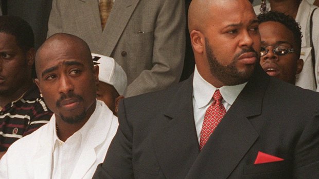 Rapper Tupac Shakur, left, and Knight, then Death Row Records chairman. 