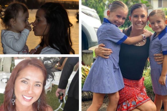 Domestic violence victims who had turned to the law for protection before their deaths include Gold Coast mother Tara Brown (top left), Hannah Clarke with daughters Aaliyah and Laianah (right), and Fabiana Palhares (bottom left).