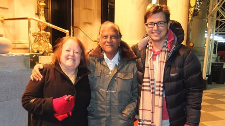 David Sharaz with his adoptive parents Jean and Mo.