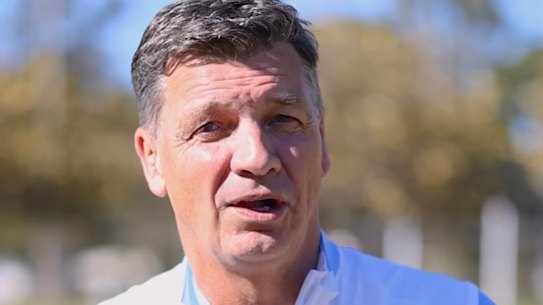 Opposition Leader Angus Taylor fell off his bike on this year’s annual Pollie Pedal.