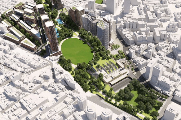 Separate proposals for the area to be redeveloped around Sydney’s Central Station.