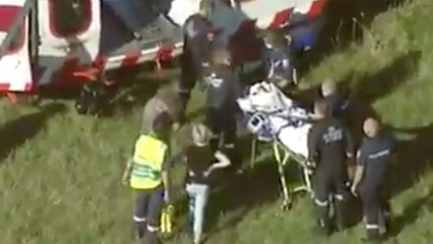 Harry Cook's wife and granddaughter were injured in a cow stampede. Picture: Nine News.